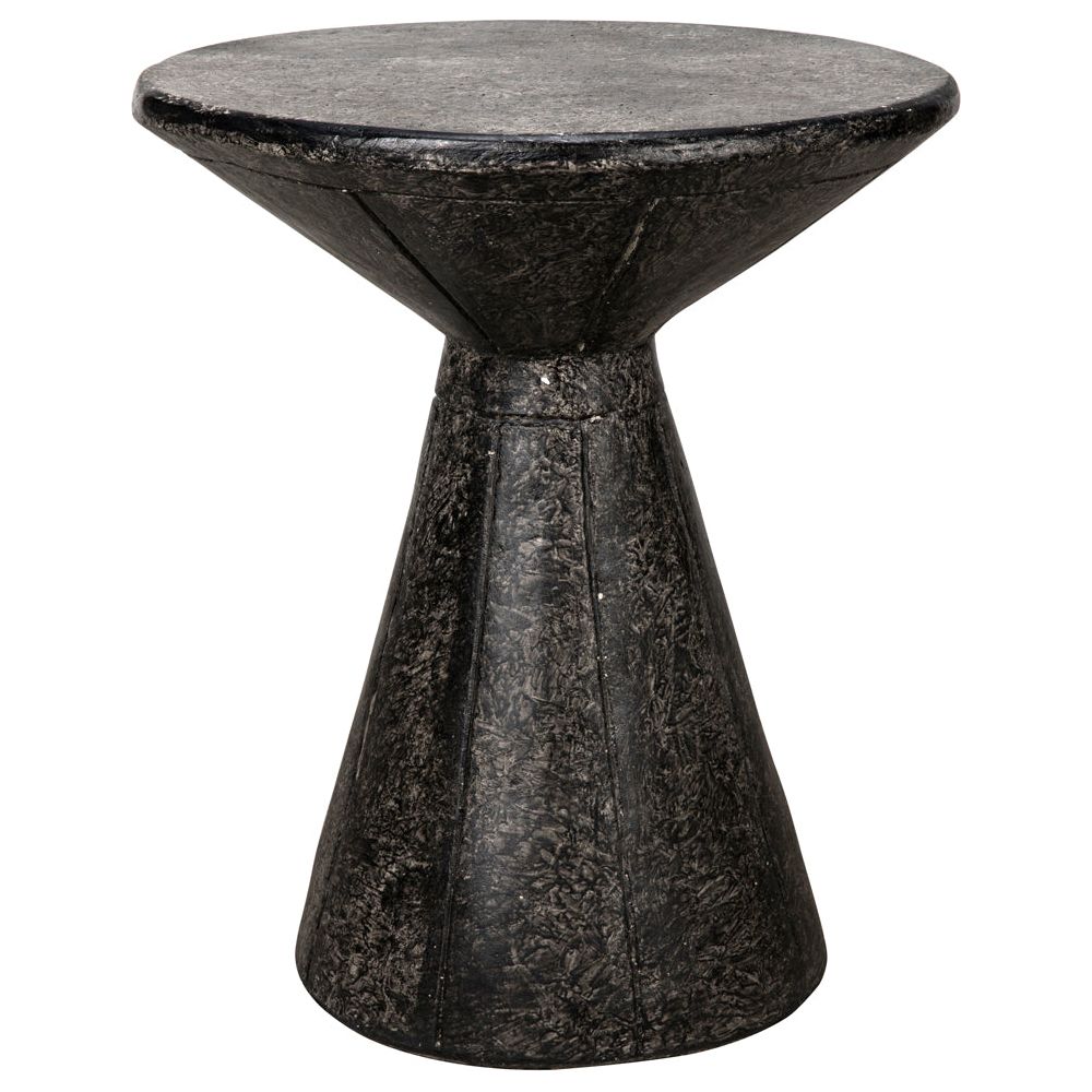 Pedestal Side Table, Black Fiber Cement by NOIR