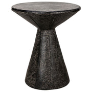 Pedestal Side Table, Black Fiber Cement by NOIR