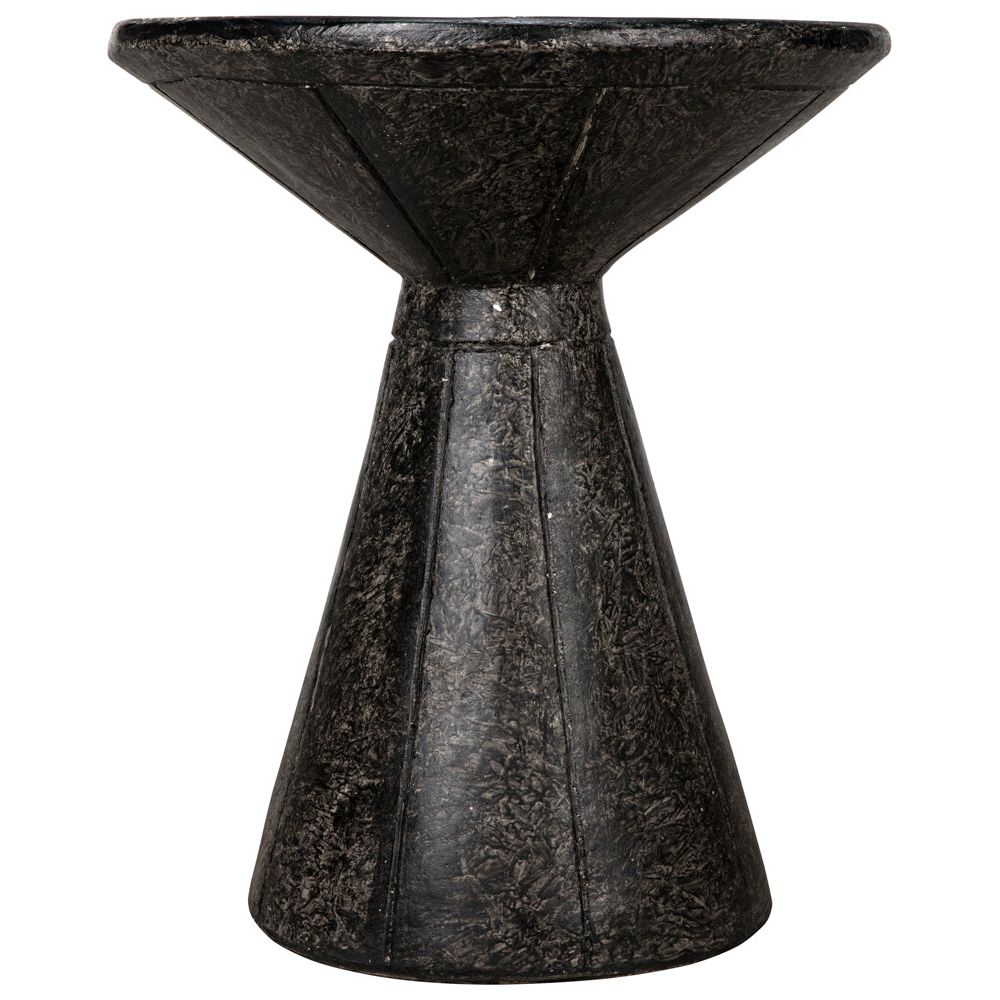 Pedestal Side Table, Black Fiber Cement by NOIR