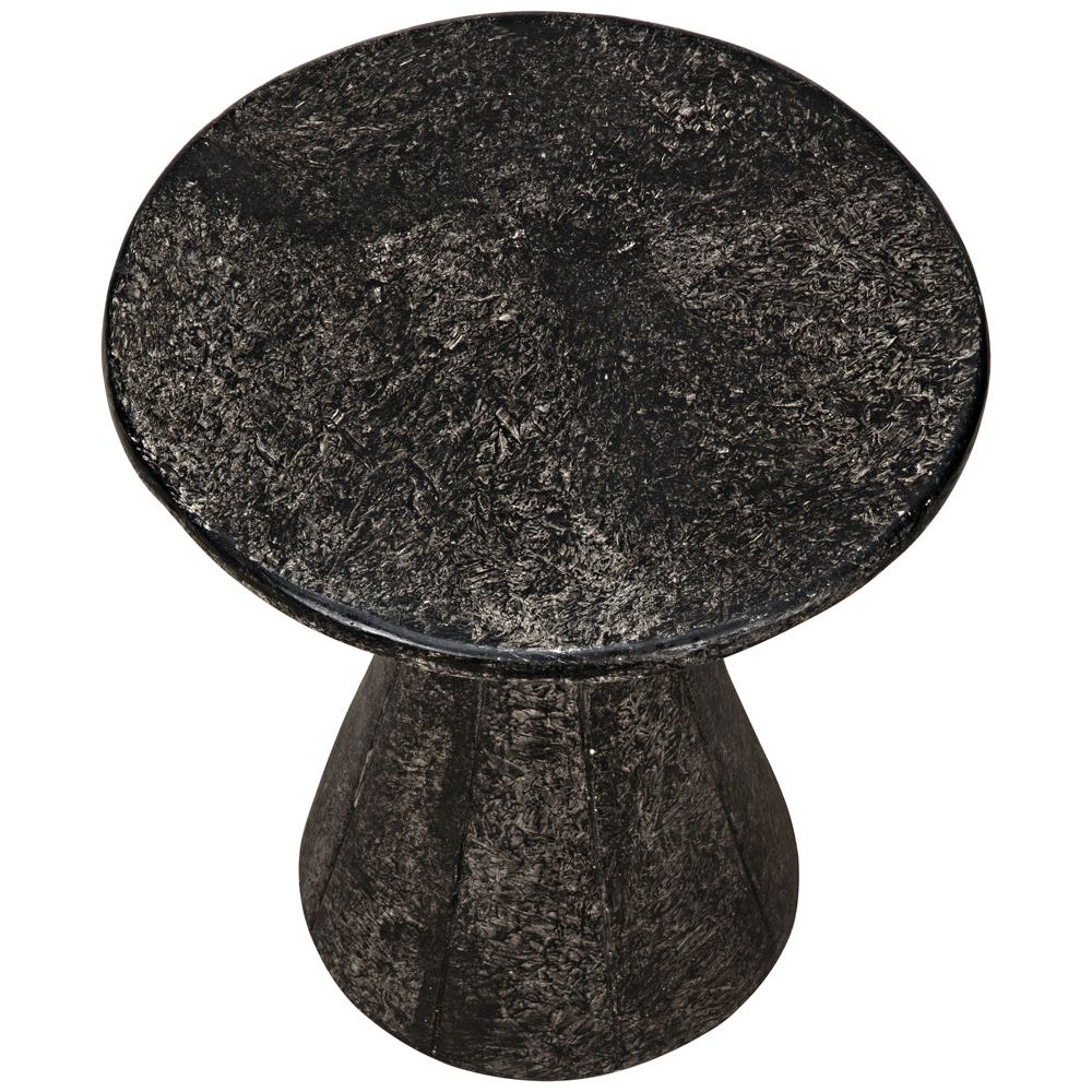Pedestal Side Table, Black Fiber Cement by NOIR