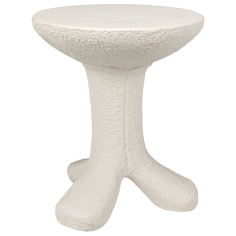 Laramy Side Table, White Fiber Cement by NOIR