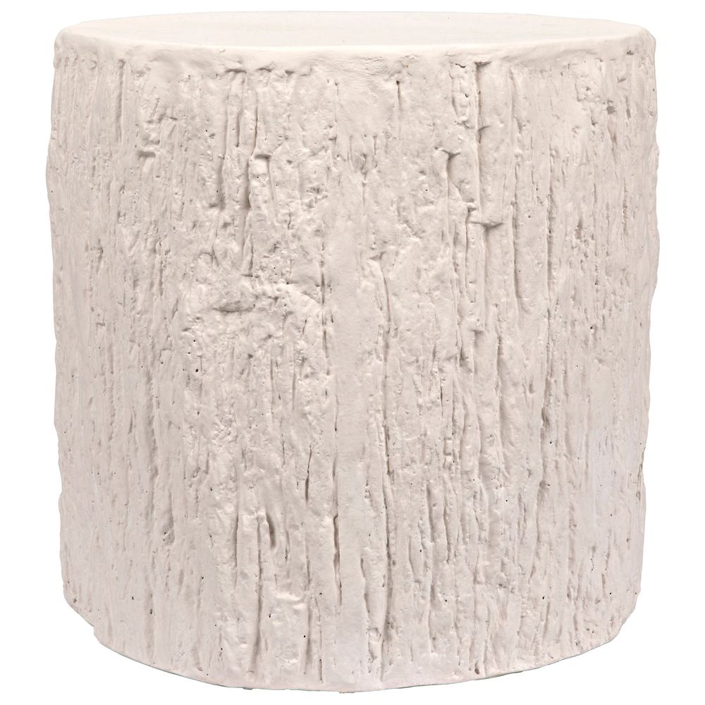 Trunk Side Table, White Fiber Cement by NOIR