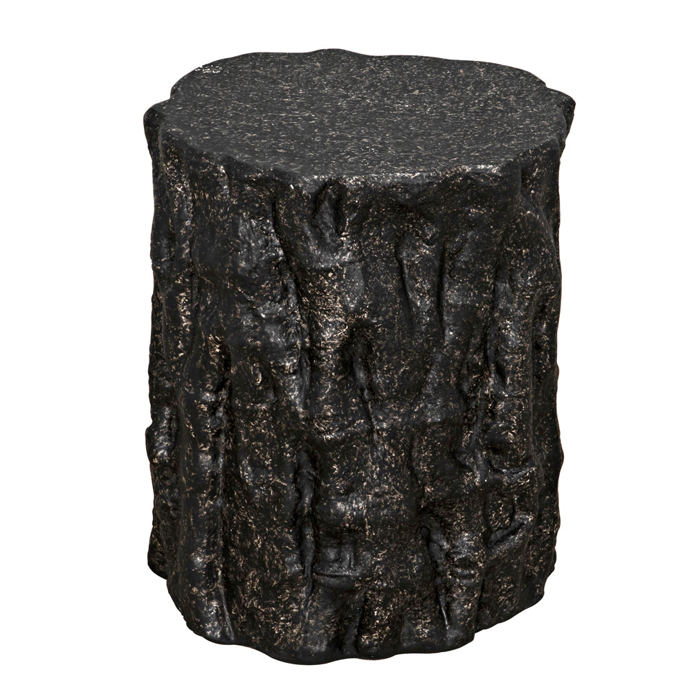 Damono Stool/Side Table, Black Fiber Cement by NOIR