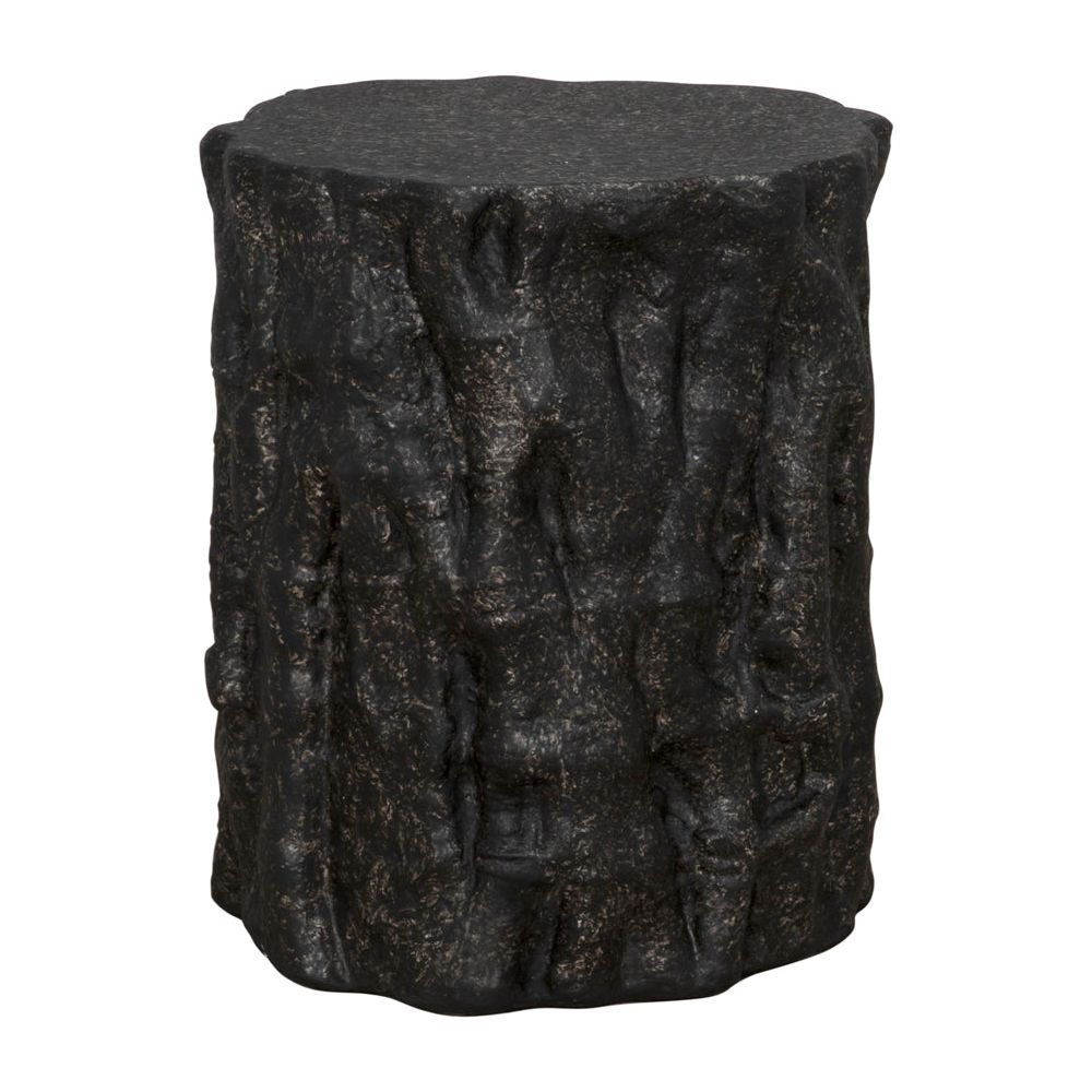 Damono Stool/Side Table, Black Fiber Cement by NOIR