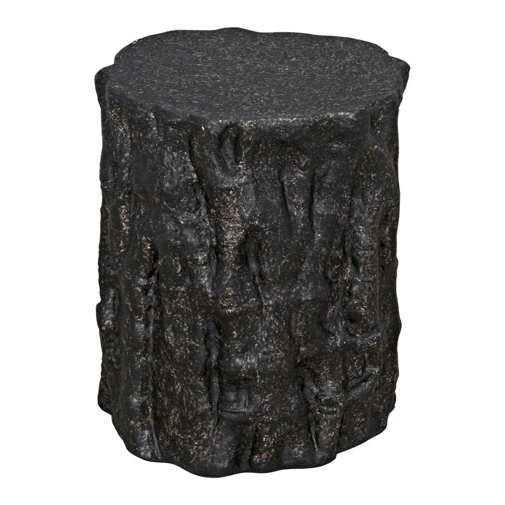 Damono Stool/Side Table, Black Fiber Cement by NOIR