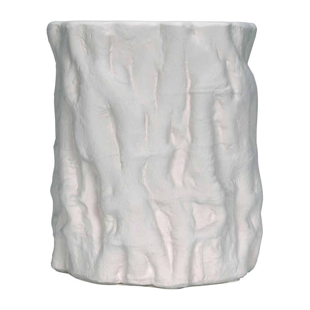 Damono Stool/Side Table, White Fiber Cement by NOIR