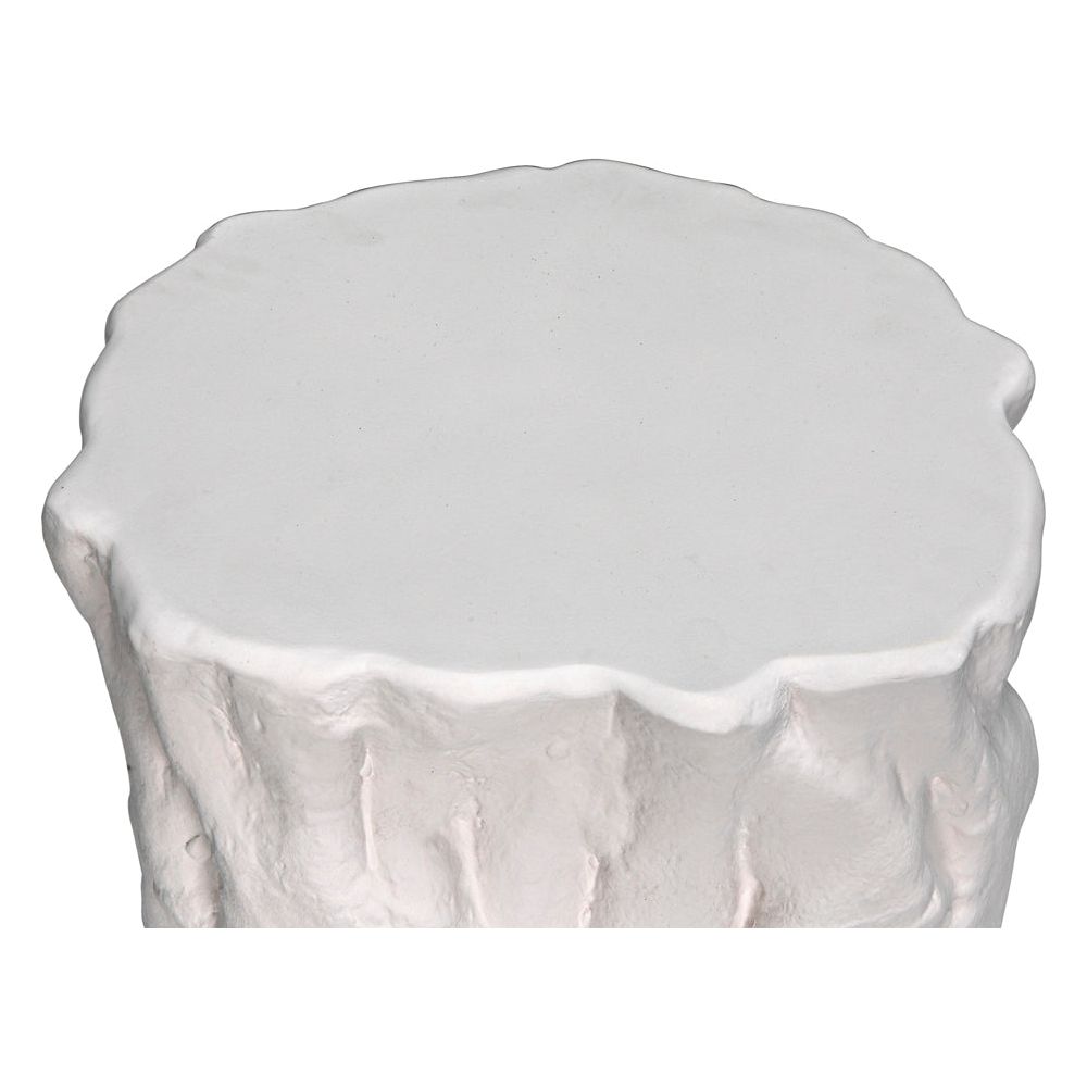 Damono Stool/Side Table, White Fiber Cement by NOIR