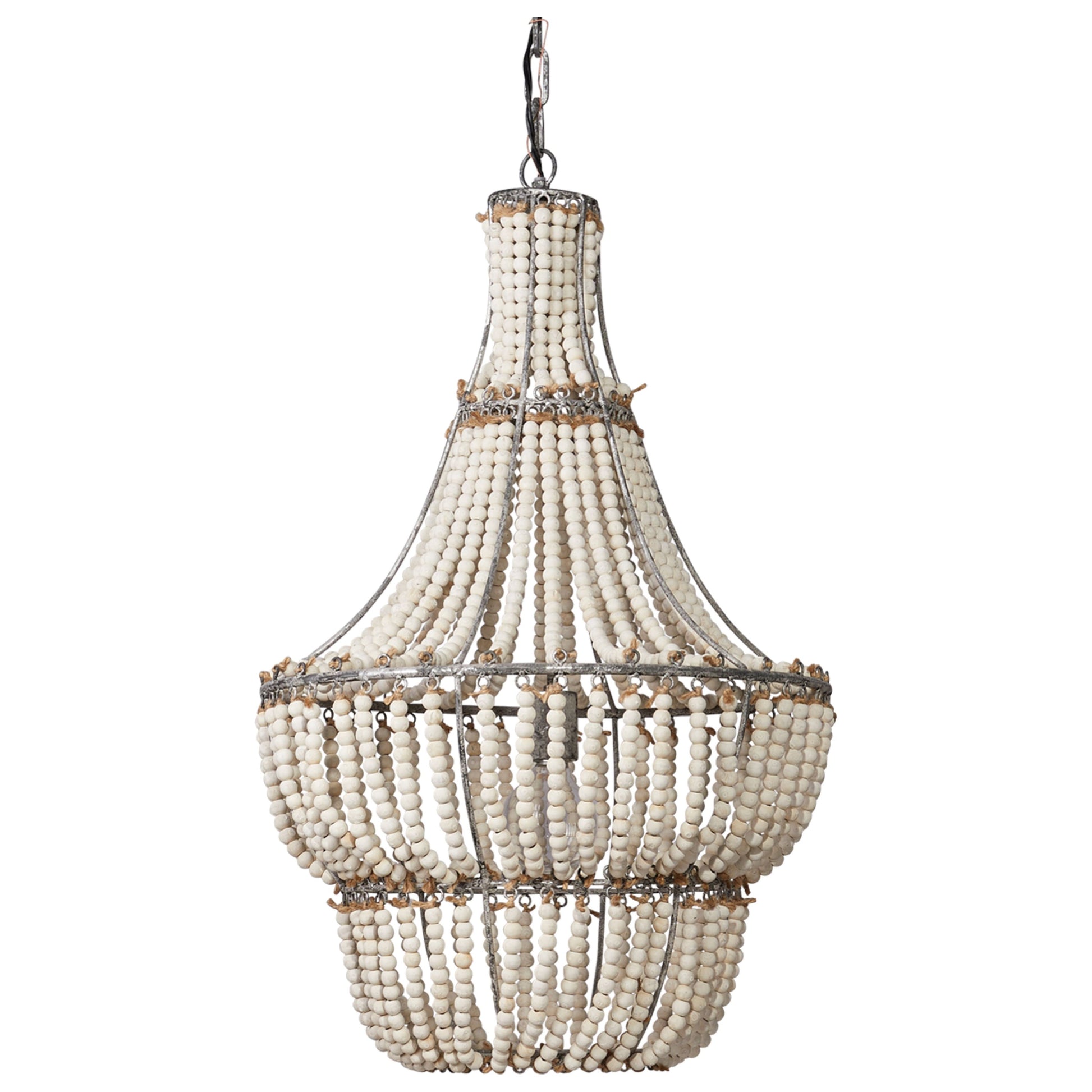 Blanca Wood Beaded 1-Light Chandelier by Jamie Young