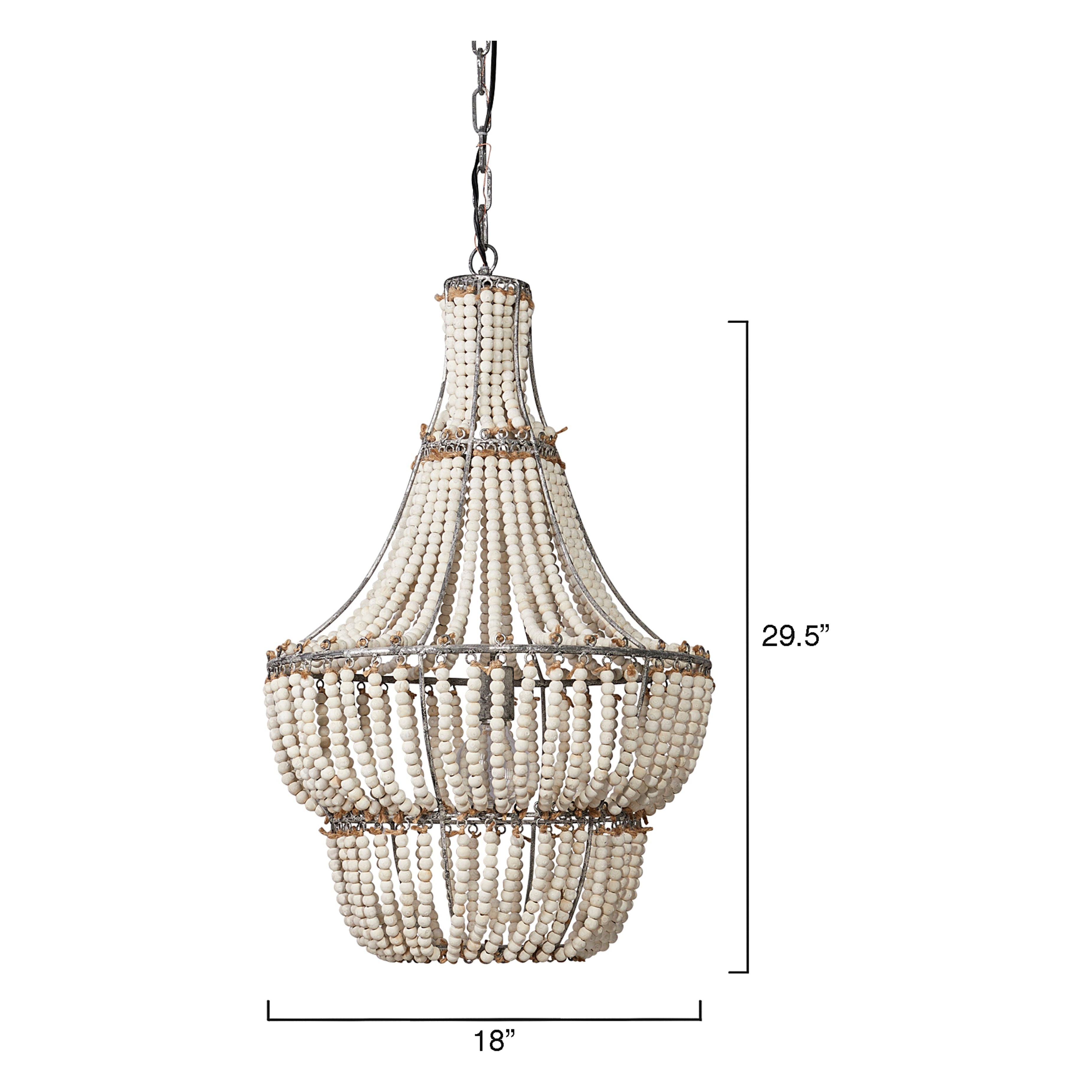 Blanca Wood Beaded 1-Light Chandelier by Jamie Young