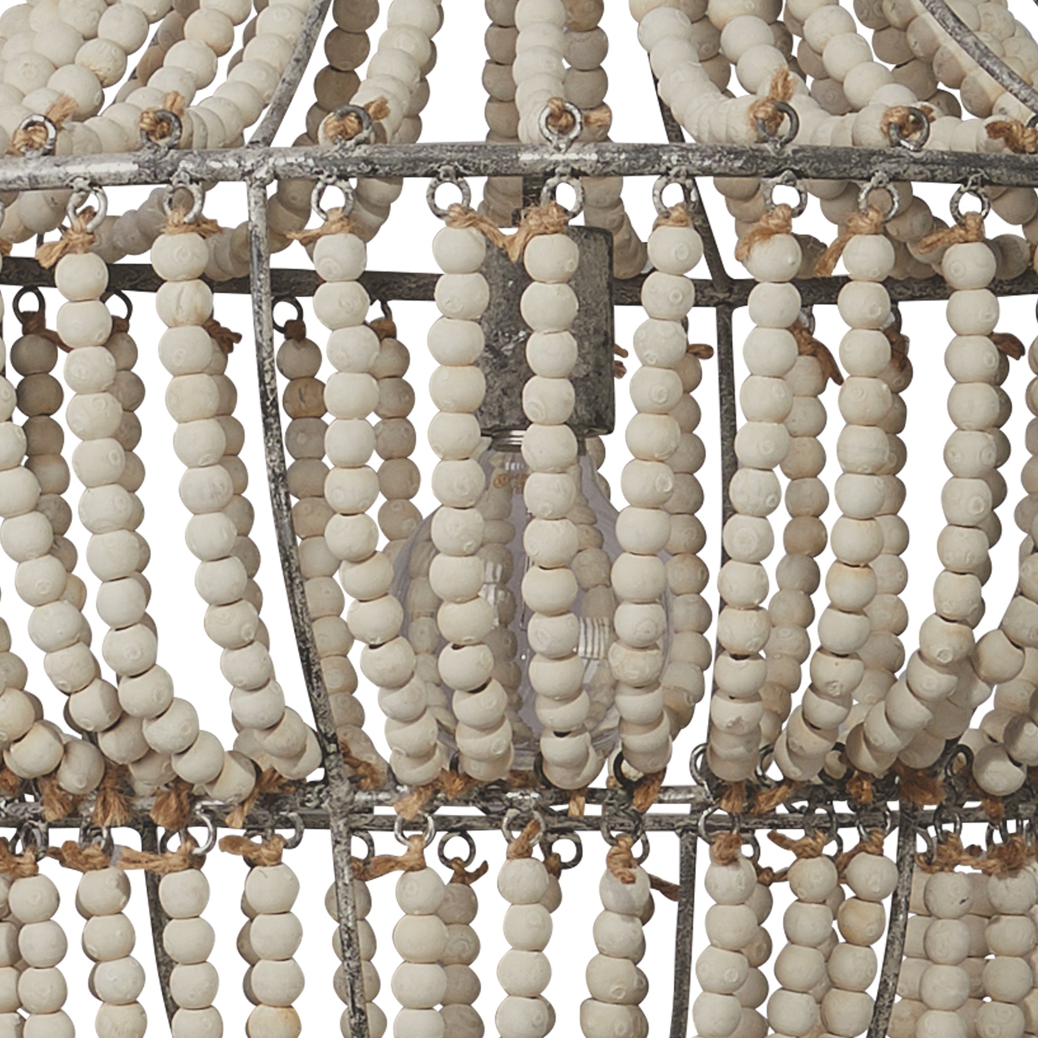 Blanca Wood Beaded 1-Light Chandelier by Jamie Young