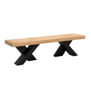 Gravity Bench, White Oak with Metal by NOIR