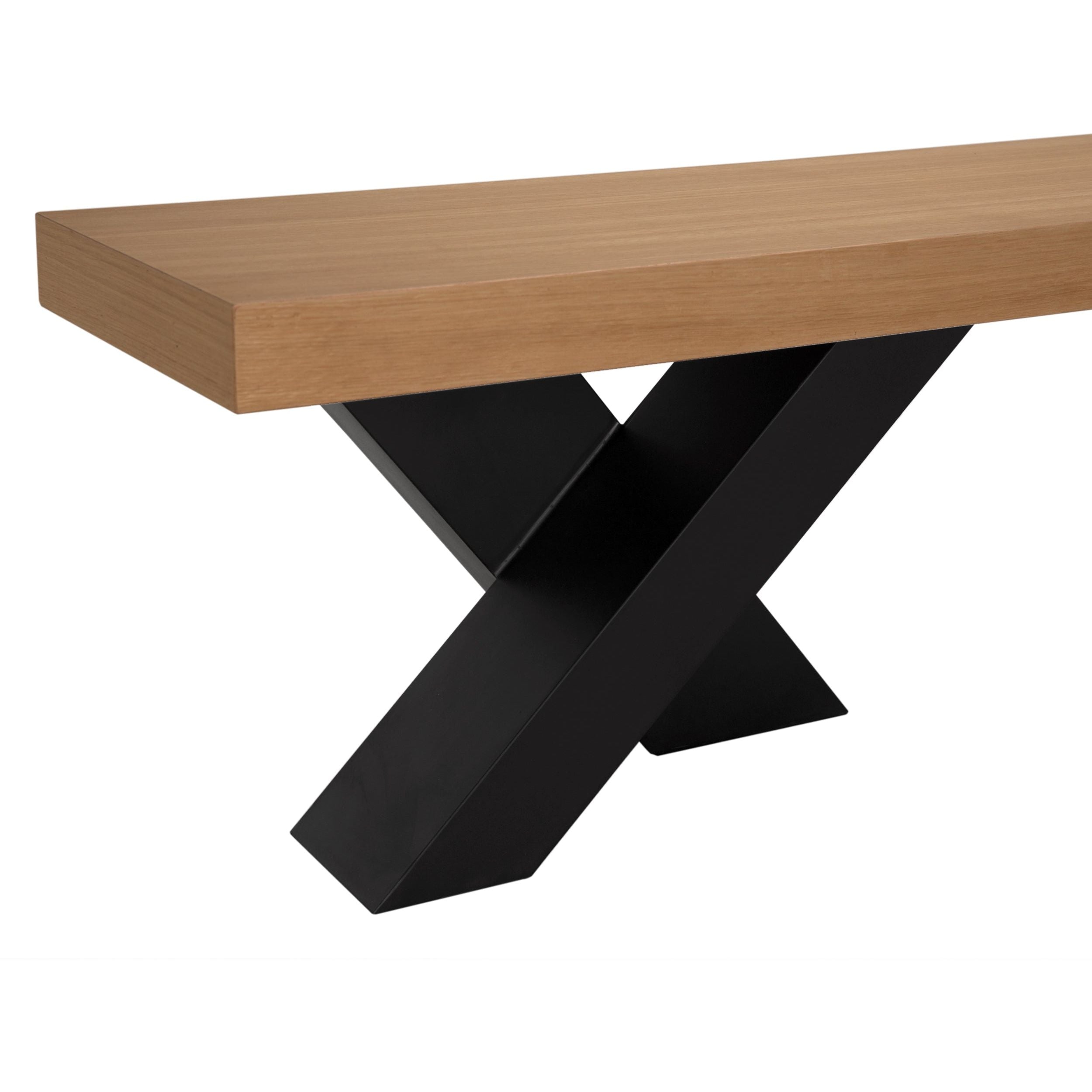 Gravity Bench, White Oak with Metal by NOIR