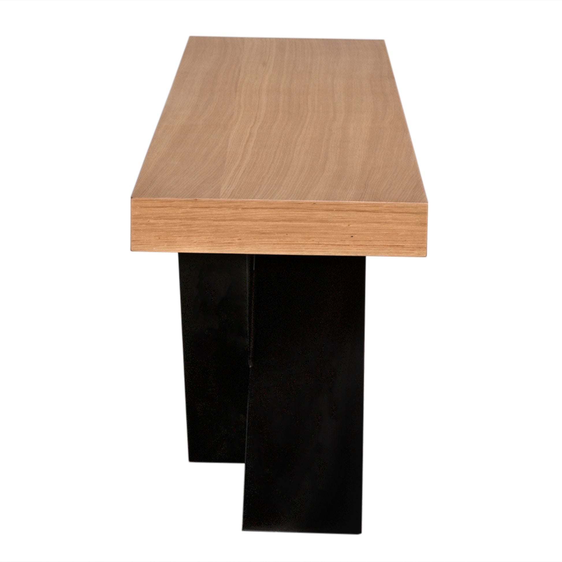Gravity Bench, White Oak with Metal by NOIR