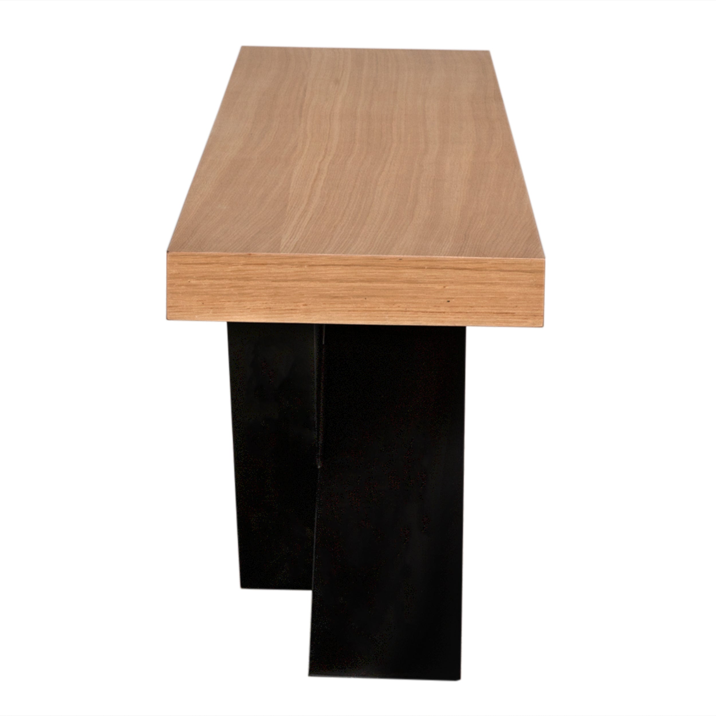 Gravity Bench, White Oak with Metal by NOIR