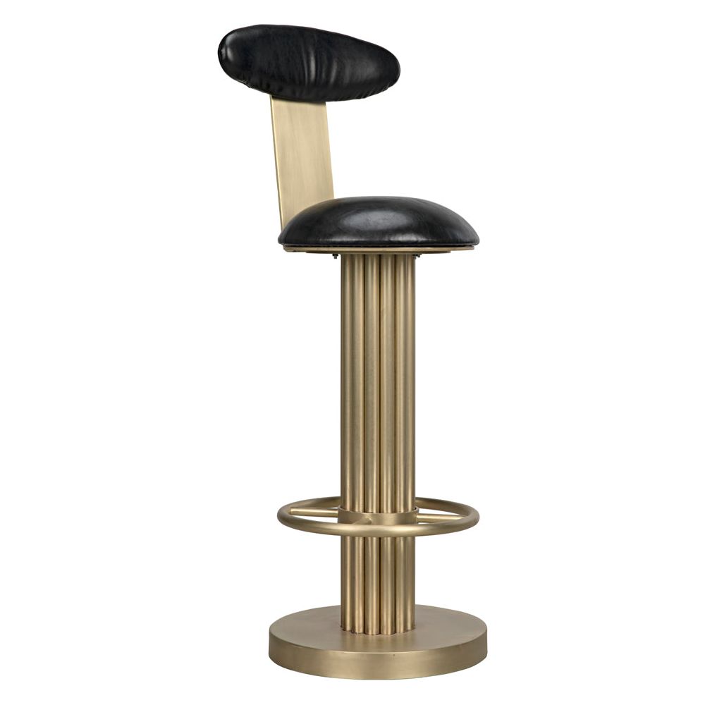 Sedes Bar Stool, Iron with Brass Finish by NOIR
