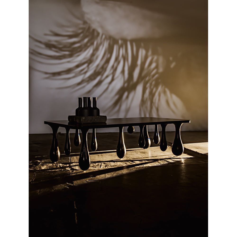 Drop Coffee Table, Hand Rubbed Black by NOIR