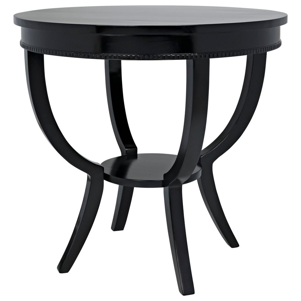 Scheffield Round End Table, Black by NOIR
