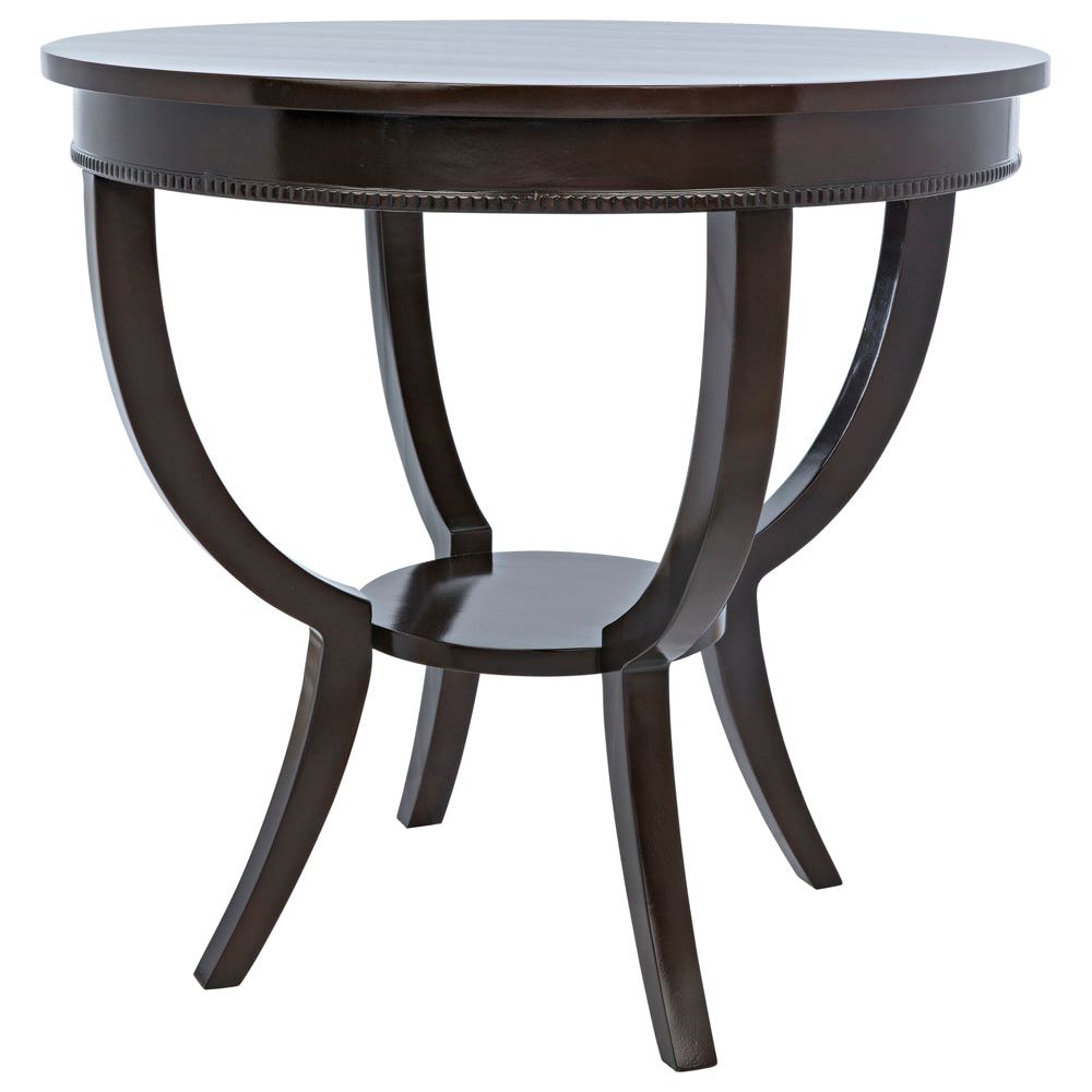 Scheffield Round End Table, Distressed Brown by NOIR