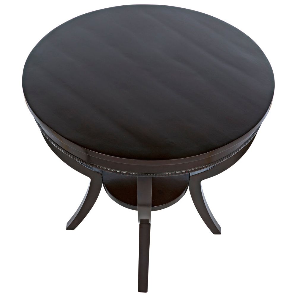 Scheffield Round End Table, Distressed Brown by NOIR