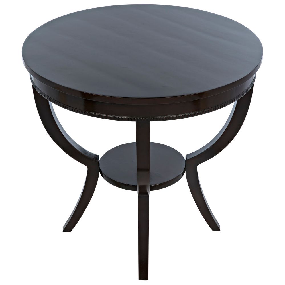 Scheffield Round End Table, Distressed Brown by NOIR