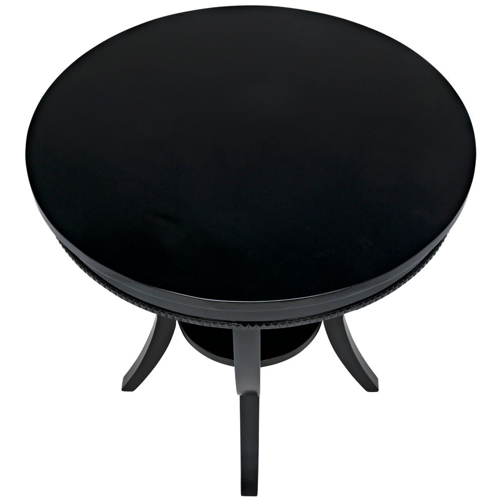 Scheffield Round End Table, Black by NOIR