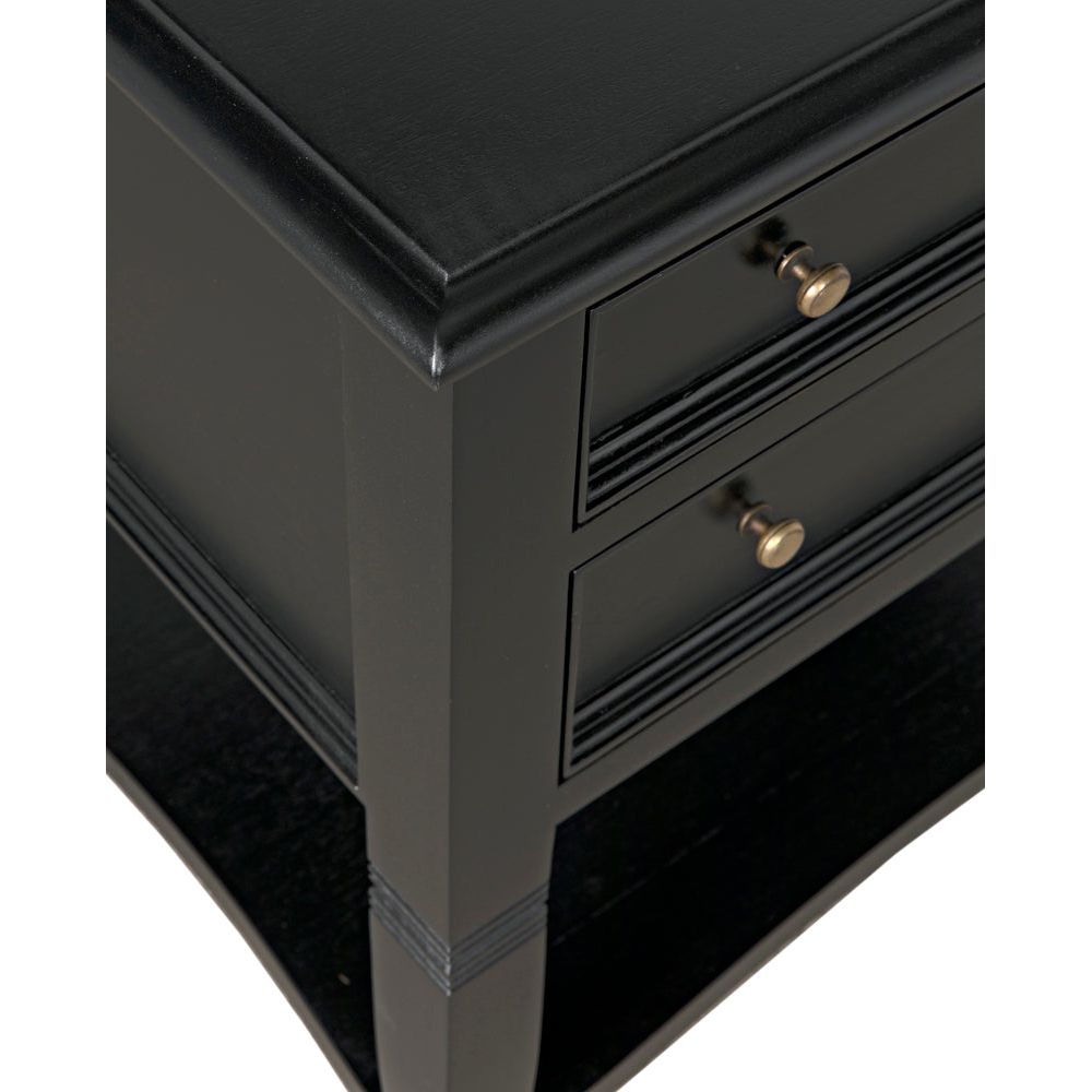 Oxford 2-Drawer Side Table, Hand Rubbed Black by NOIR