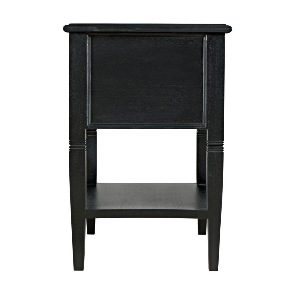 Oxford 2-Drawer Side Table, Hand Rubbed Black by NOIR