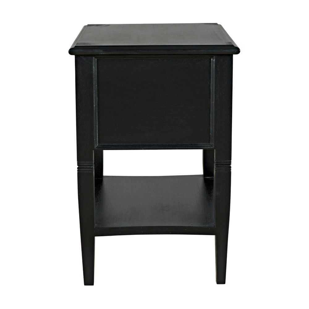 Oxford 2-Drawer Side Table, Hand Rubbed Black by NOIR