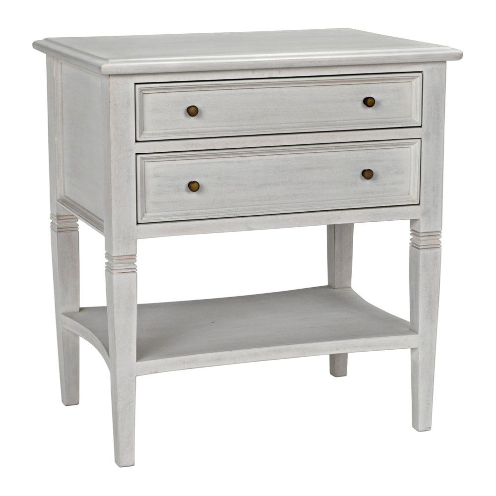 Oxford 2-Drawer Side Table, White Wash by NOIR