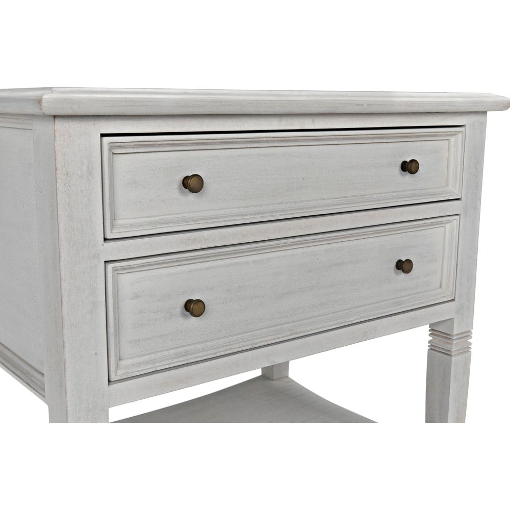 Oxford 2-Drawer Side Table, White Wash by NOIR