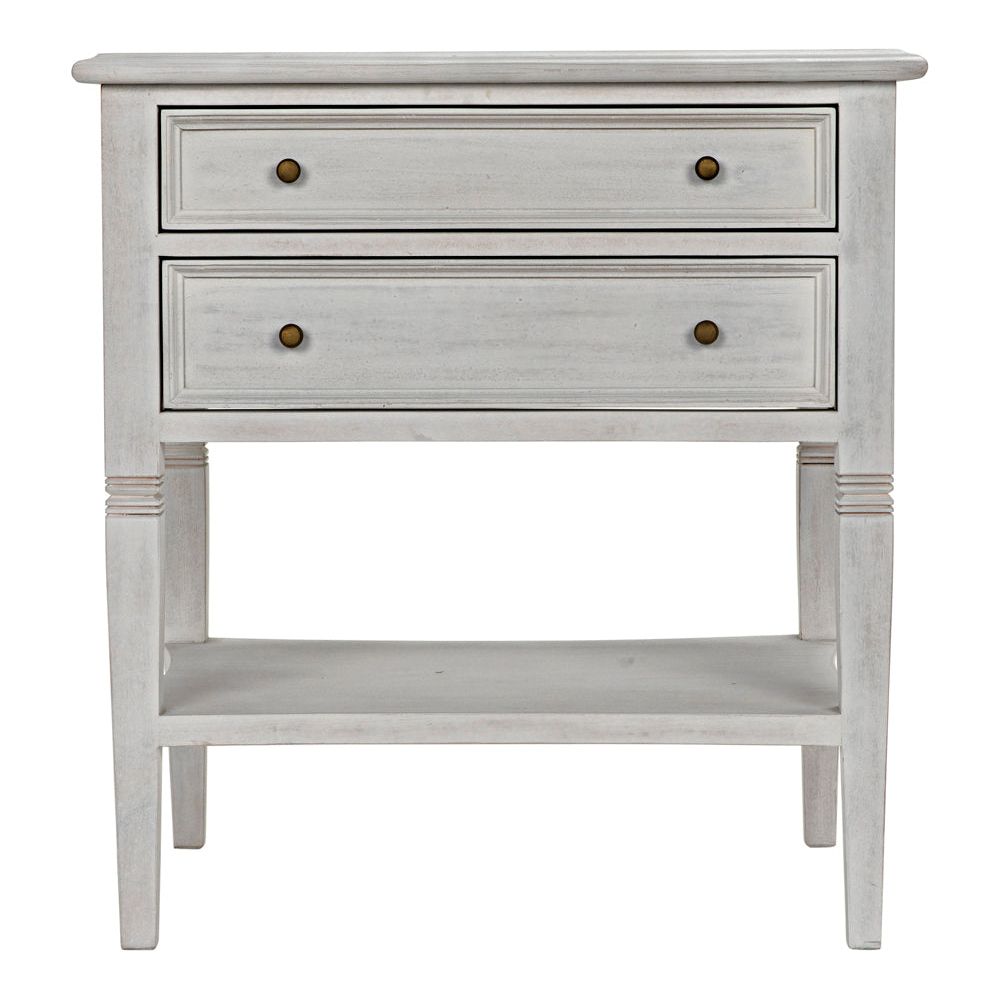 Oxford 2-Drawer Side Table, White Wash by NOIR