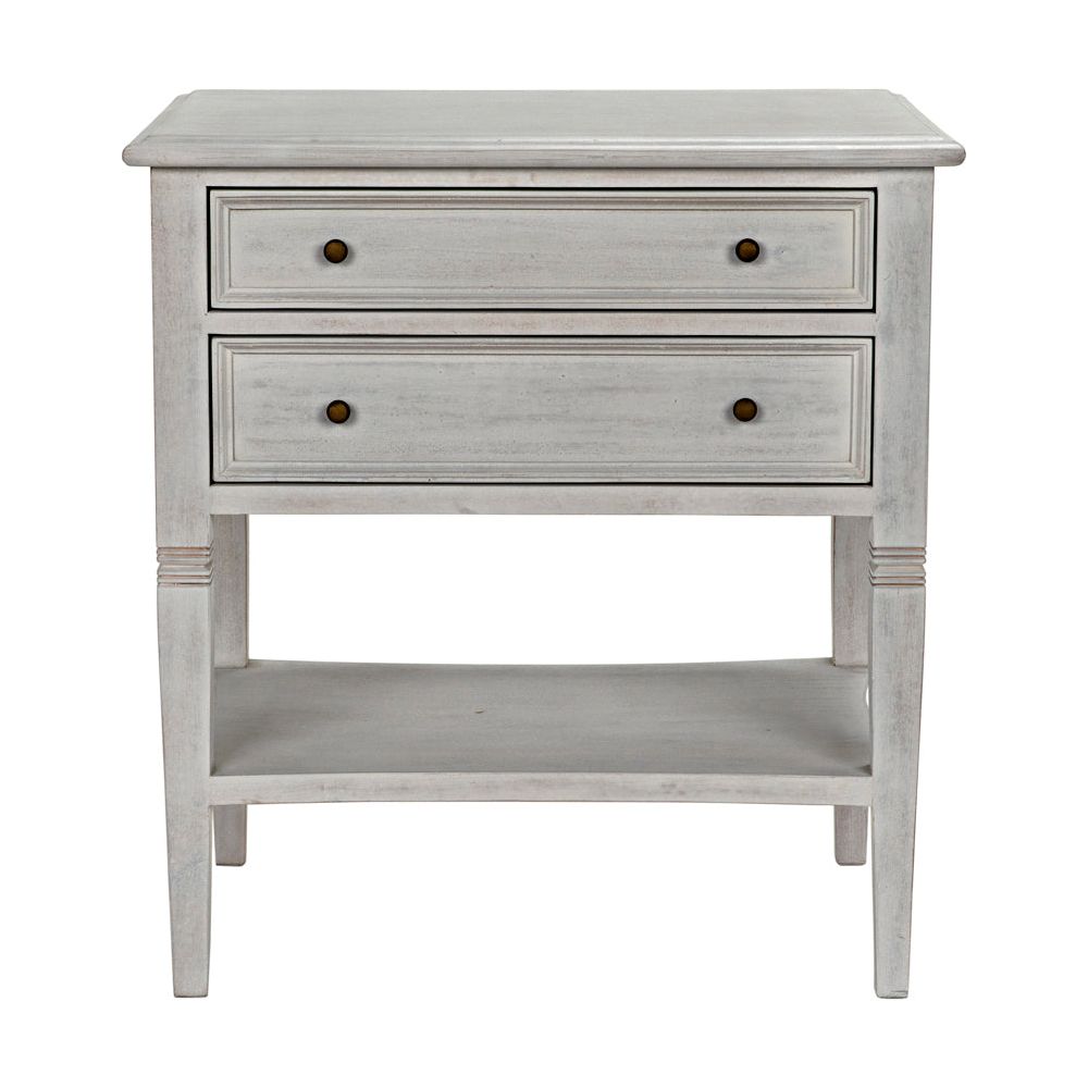 Oxford 2-Drawer Side Table, White Wash by NOIR