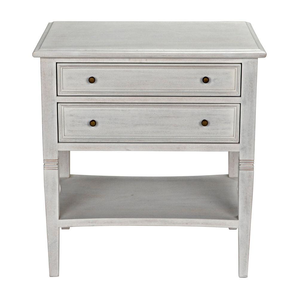 Oxford 2-Drawer Side Table, White Wash by NOIR