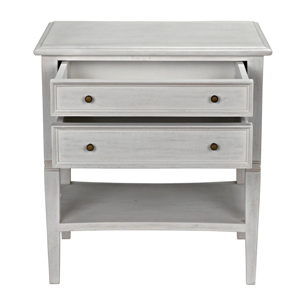 Oxford 2-Drawer Side Table, White Wash by NOIR