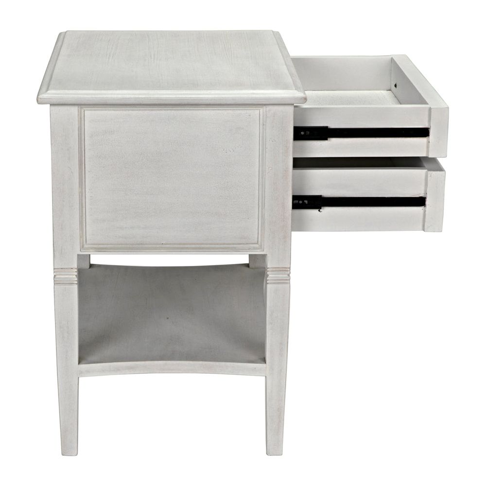 Oxford 2-Drawer Side Table, White Wash by NOIR
