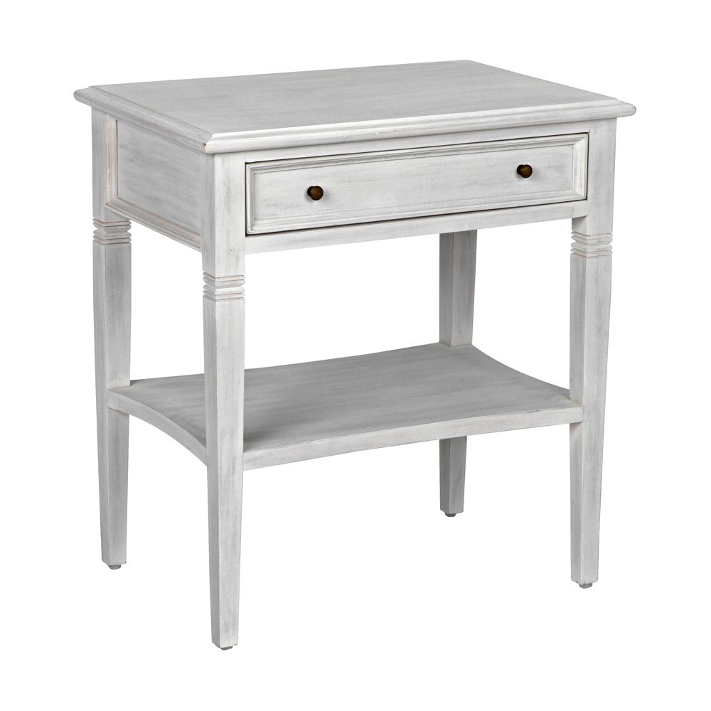 Oxford 1-Drawer Side Table, White Wash by NOIR