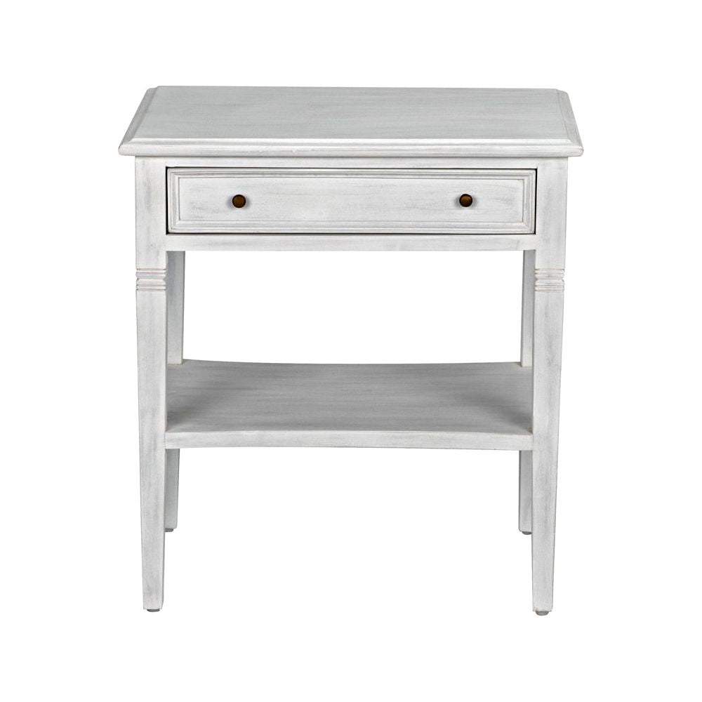 Oxford 1-Drawer Side Table, White Wash by NOIR