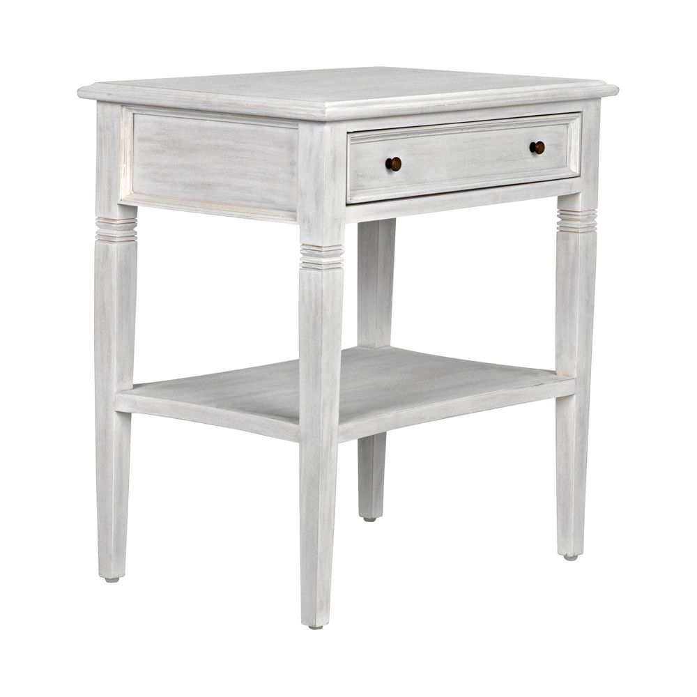 Oxford 1-Drawer Side Table, White Wash by NOIR