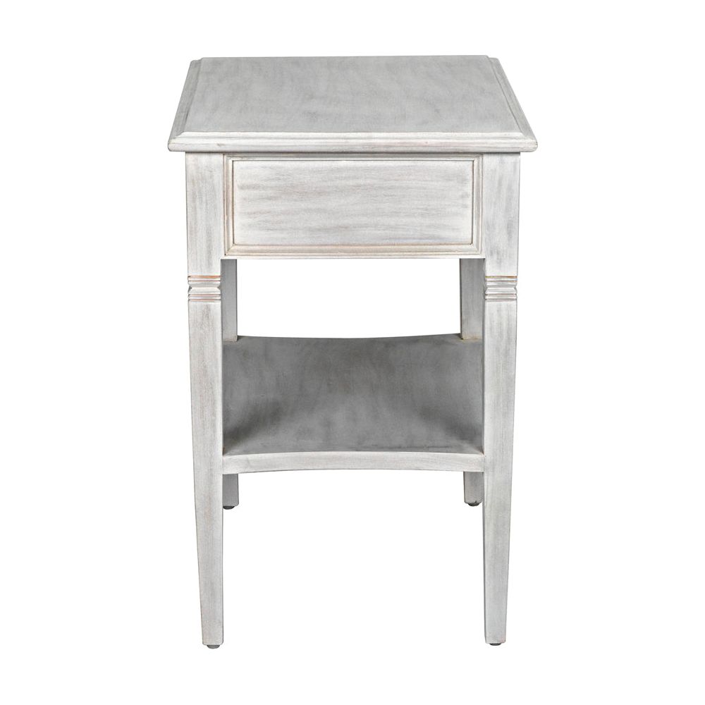 Oxford 1-Drawer Side Table, White Wash by NOIR