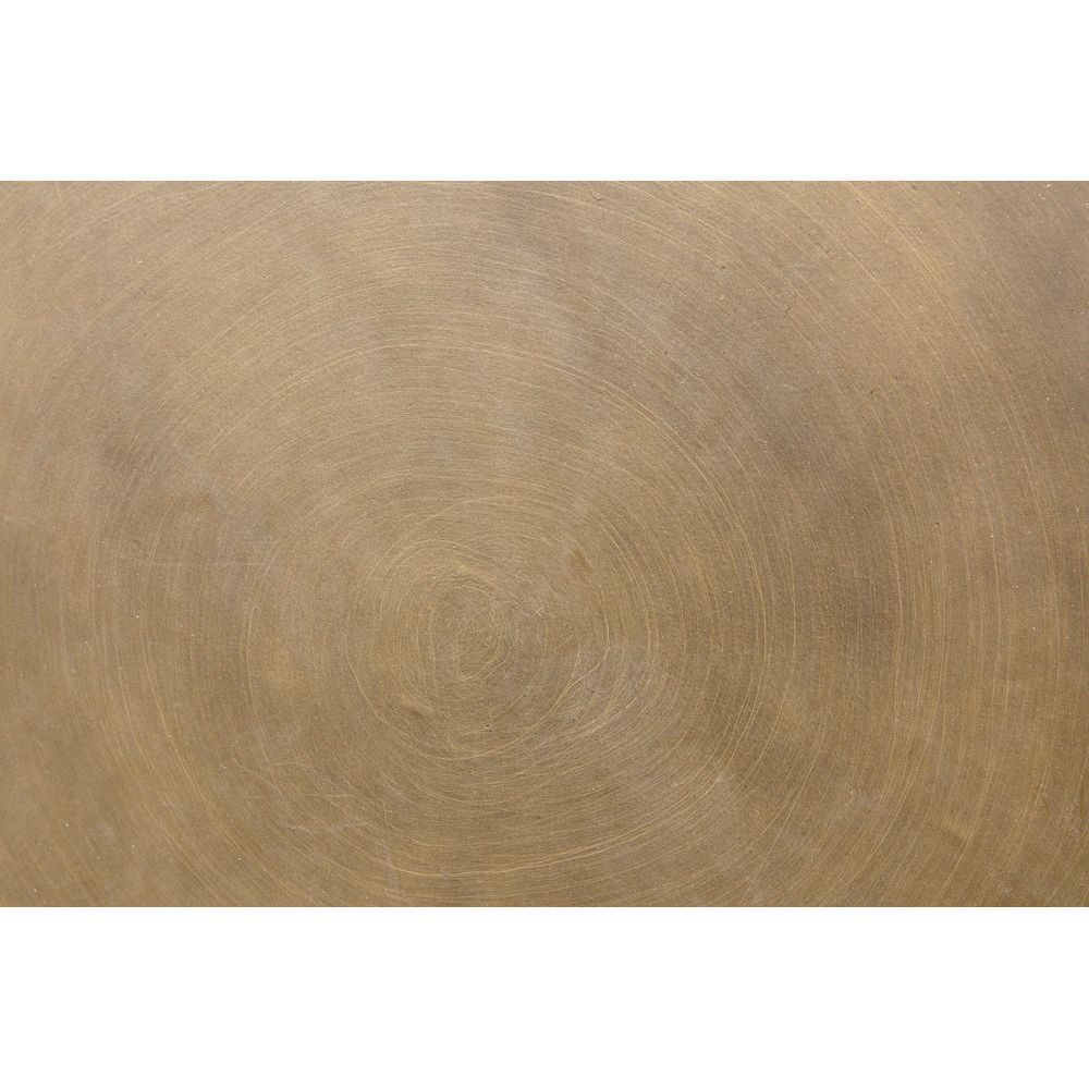 Eclipse Round Side Table, Metal with Aged Brass Finish by NOIR