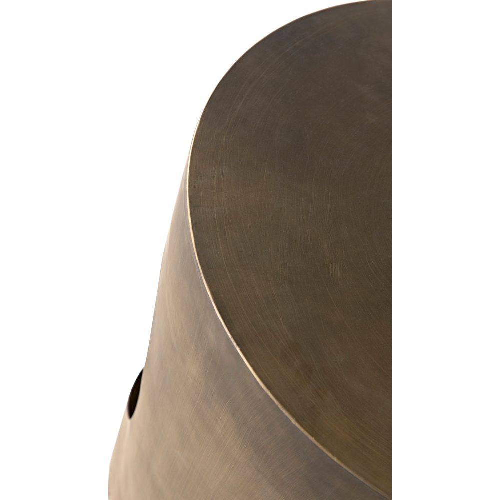 Eclipse Round Side Table, Metal with Aged Brass Finish by NOIR