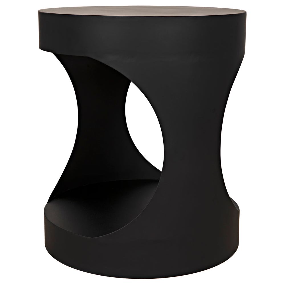 Eclipse Round Side Table, Black Iron by NOIR