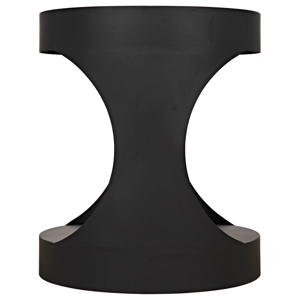Eclipse Round Side Table, Black Iron by NOIR