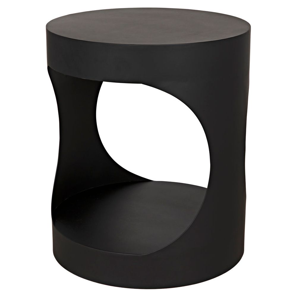 Eclipse Round Side Table, Black Iron by NOIR