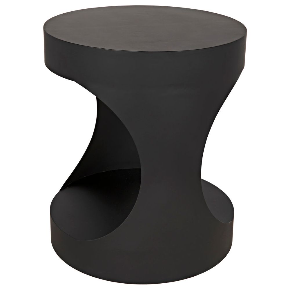 Eclipse Round Side Table, Black Iron by NOIR