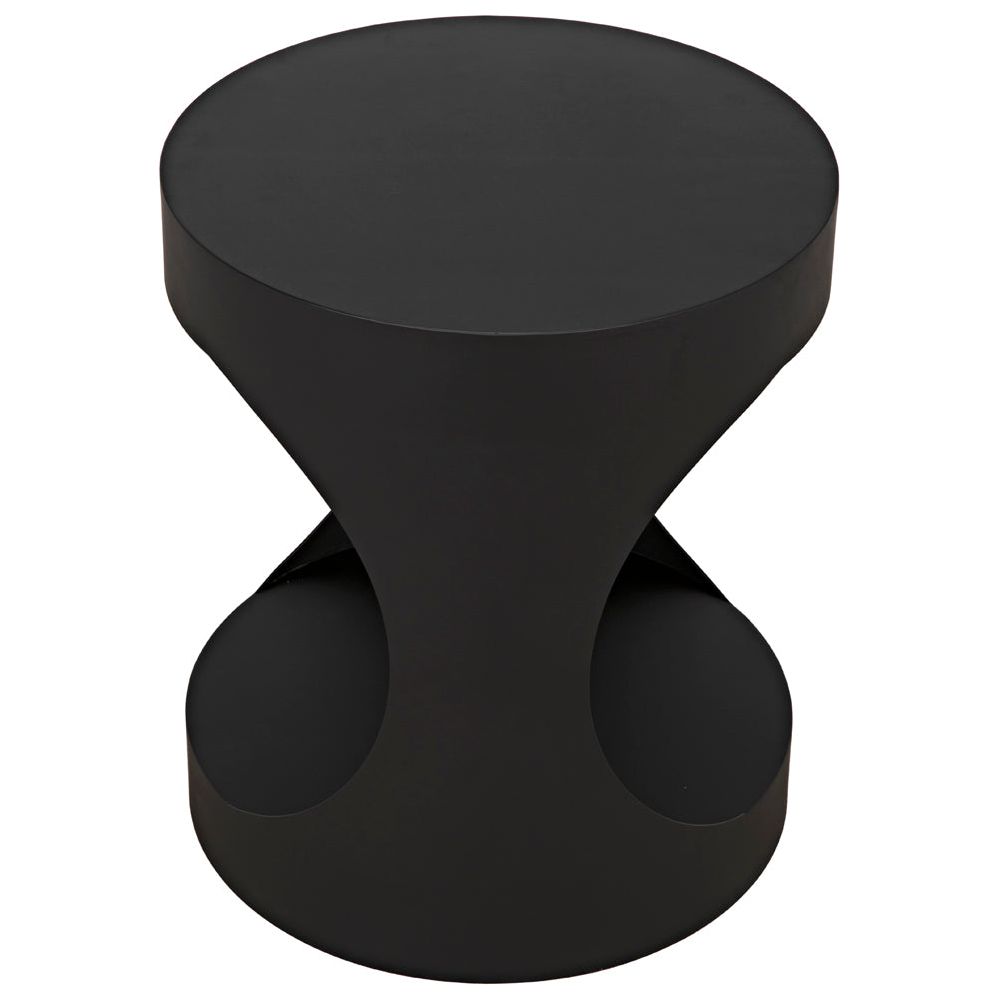 Eclipse Round Side Table, Black Iron by NOIR