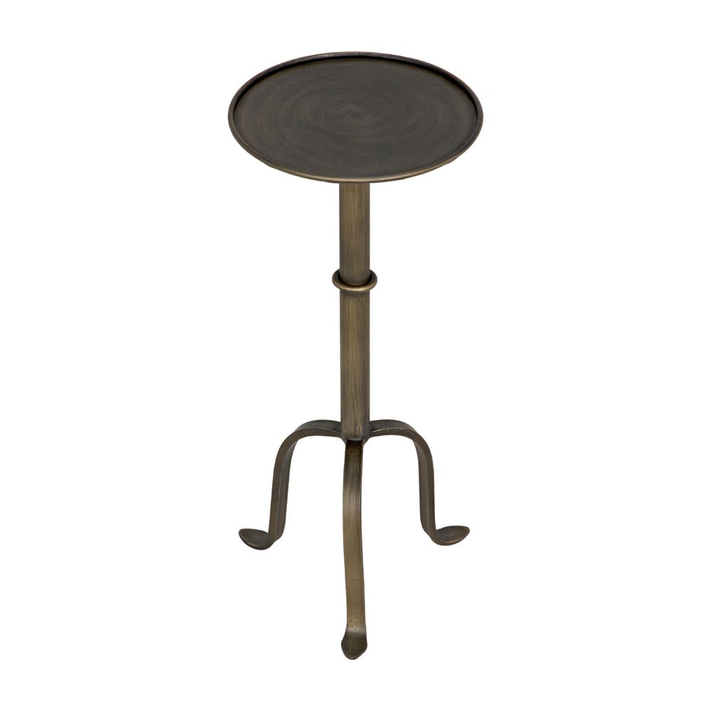 Tini Side Table, Metal with Aged Brass Finish by NOIR