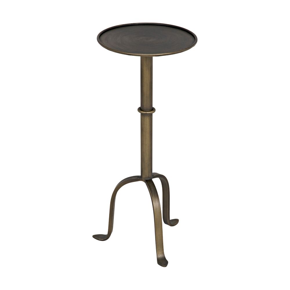 Tini Side Table, Metal with Aged Brass Finish by NOIR