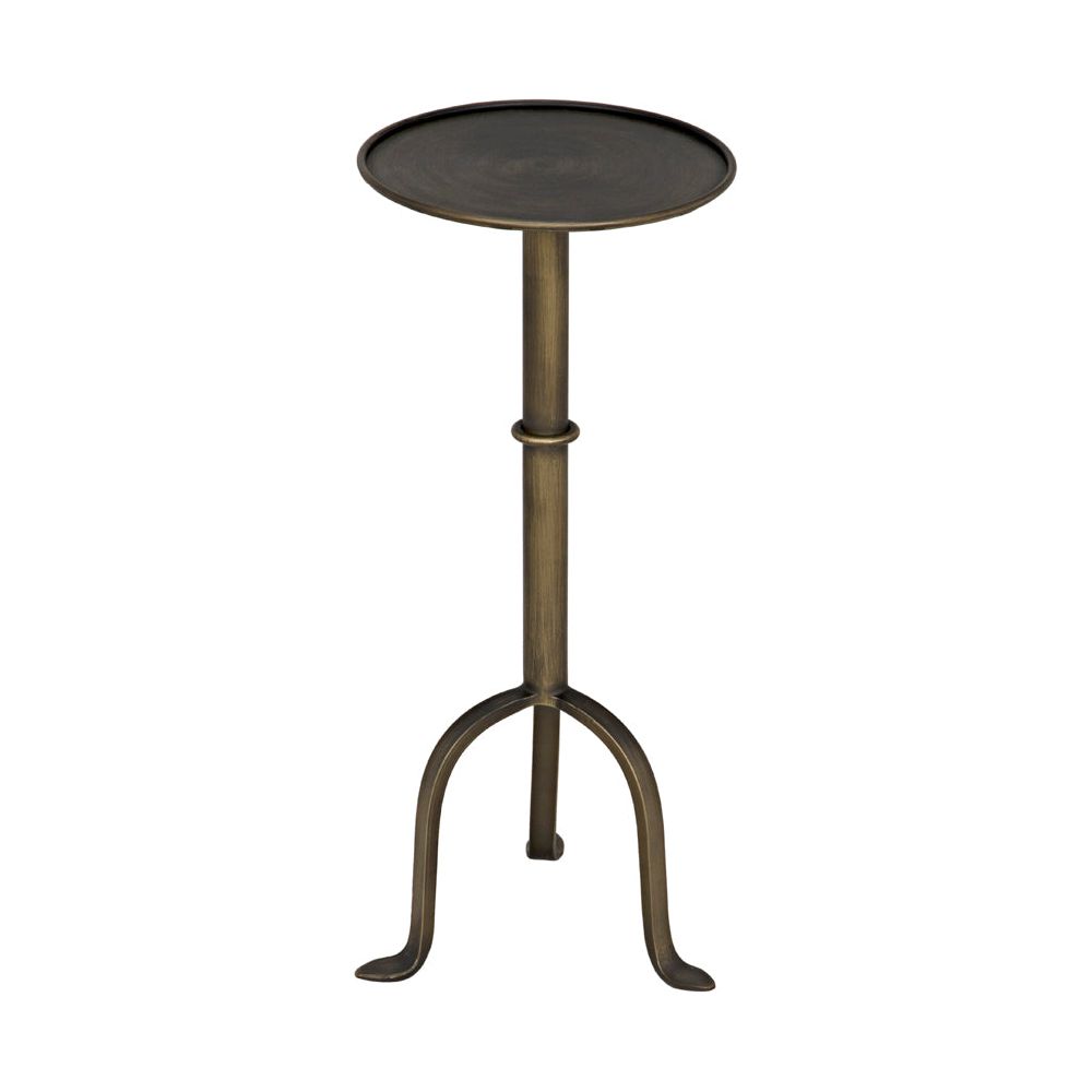 Tini Side Table, Metal with Aged Brass Finish by NOIR