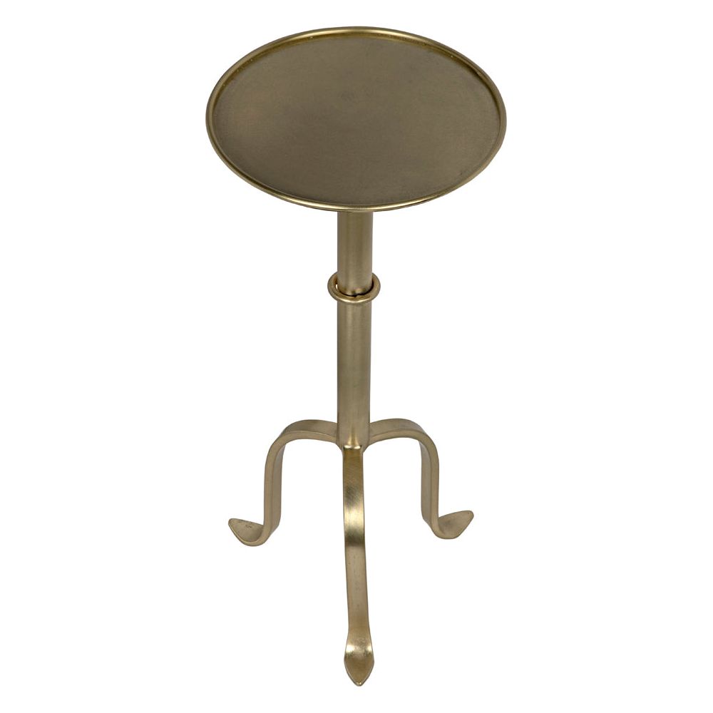 Tini Side Table, Metal with Brass Finish by NOIR